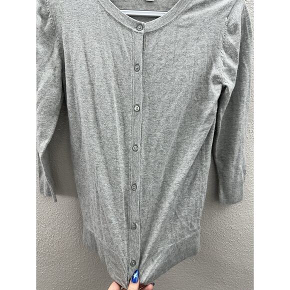 Merona Womens Sweater Size XS Gray Long Sleeve Button Up Lightweight - Picture 3 of 10
